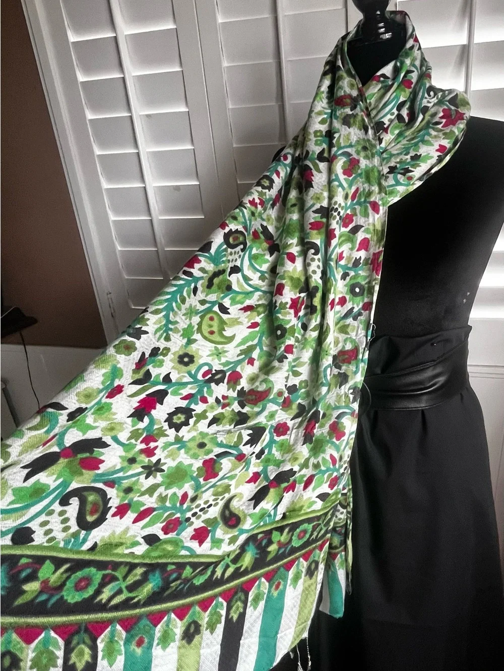 Floral Green Multi-Color Lightweight Scarf - Women Accessories